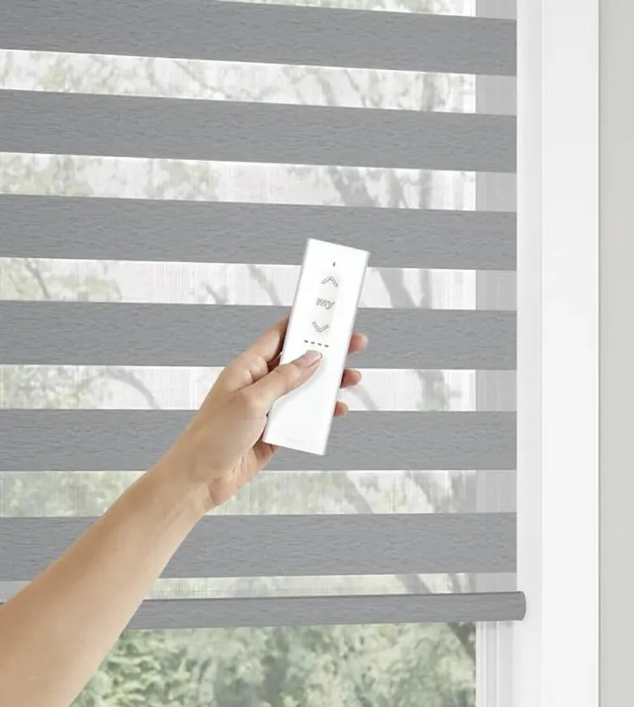 Motorized Banded Shades with Remote Control