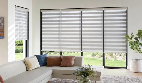 Banded Shades in Living Room