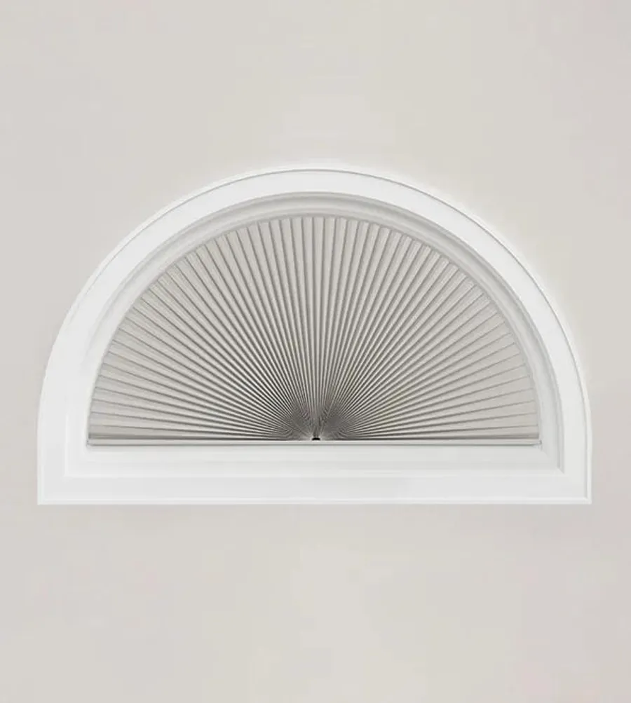 Custom Shaped Cellular Shades in a Half-Circle Window